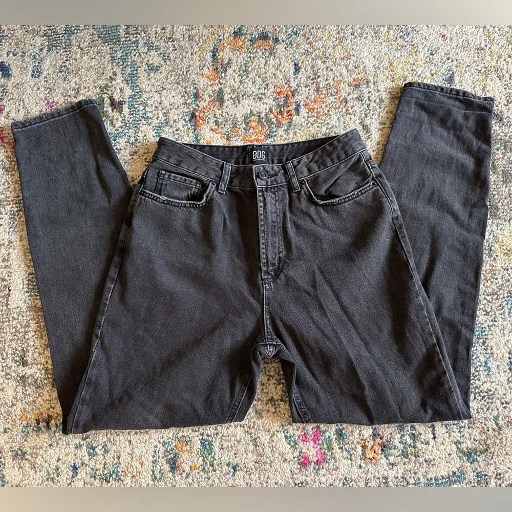 BDG Black-Wash Wide Leg Mom Jeans